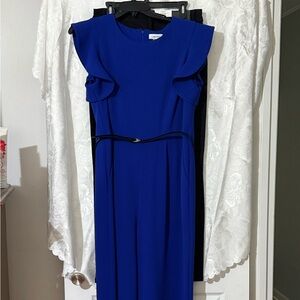 Calvin Klein Cobalt Blue Crewneck Jumpsuit